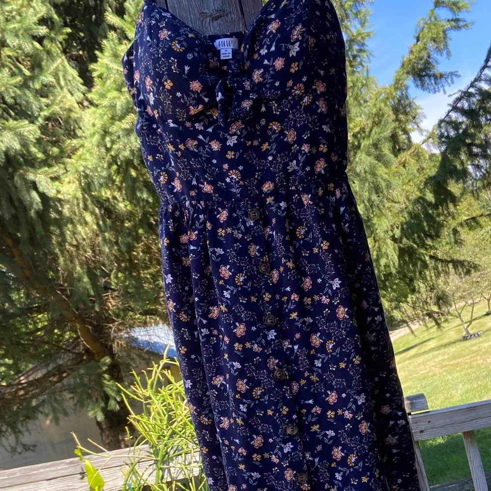 AUW Dark Blue Floral Mini Dress